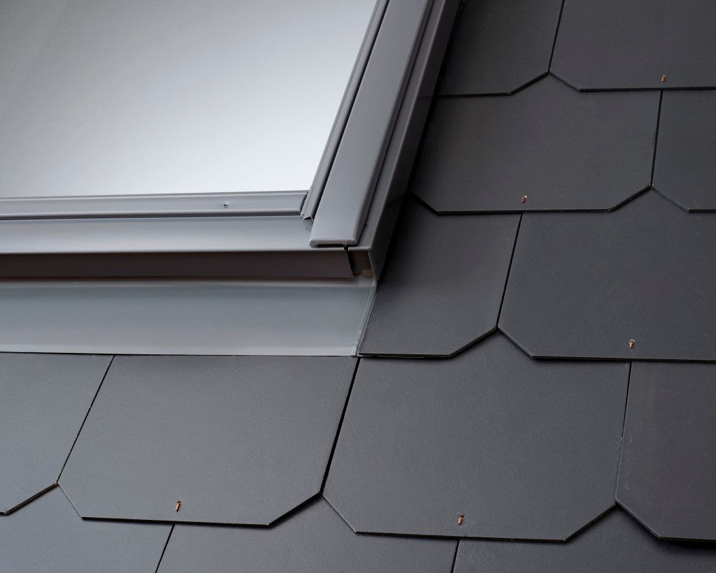 Velux Eindeckrahmen EDL 2000 Schiefer Schichtstück, Alu grau, inkl. Dämm- und Anschuss-Set BDX für Dachbalkon